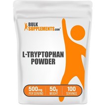 BulkSupplements.com L-트립토판 파우더 L 트립토판 500mg 세로토닌 셔플리먼트 500g, 100.0인분 (1팩)