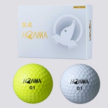 (정품)혼마 HONMA 4피스 X4 골프공(로고볼인쇄), 선택완료, 옐로우