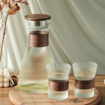 이든 플리츠 내열유리 직화 물병 컵 C세트, 이든 세트 (물병C+컵 4-4x2p)