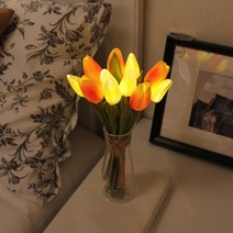 아트박스/비아케이스튜디오 오렌지 튤립 부케 LED 무드등 (화병미포함), 본품