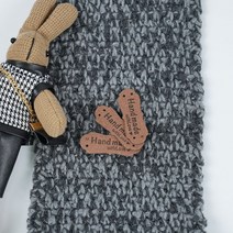 핸드메이드라벨 가죽라벨 스웨이드 손뜨개 퀼트 모자 라벨 Handmade, 초코