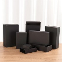 투명 창 검은 섬세한 서랍 디스플레이 웨딩 쿠키 사탕 케이크 상자와 좋은 크래프트 종이 포장 선물 상자, 검은 색 PVC, 10개, 내부 10.6x8.6x4 cm