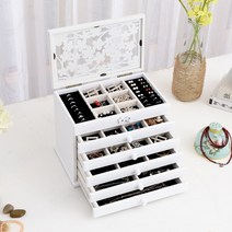 악세사리 액세서리 5단 예단 시계 폐물 보관함 향수 예물 화장대정리 1단, 6단화이트