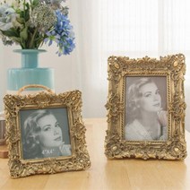 화장대 콘솔 금장도금 장식용 엔틱액자 작은선물 기념사진 카페, 4x6