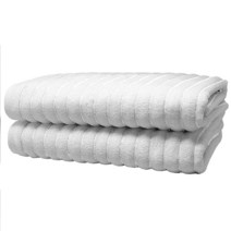 Black White Brands 브라질리언 해변/수영장/목욕 타월 궁극의 흡수성 럭셔리 XL 91.4x177.8cm36x70인치 100% 면 웨이브 2개 화이트 폴리 핀스트라이프, White_2