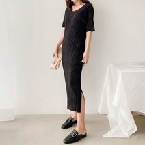 바보사랑 로맨틱실루엣 브이넥 주름 원피스(ops1025) .드레스날다