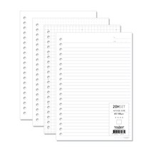 이글바인더 A5 20공 다이어리 바인더 속지 4종 세트 줄노트 방안노트 무지노트 도트노트, 단품