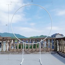 정원아치 버진로드 포토존 울타리 장미 조화 아치 라운드 서클 베이비 샤워 지원 생일, d5.9ft h7.8ft, 하얀