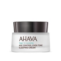 AHAVA Age Control Even Tone 슬리핑 크림 밤새 밝게하고 을 하며 줄이는 영양 나이트 독점적인 오스모터 나이아신아미드 호호바 오일 50ml(1.7온스)
