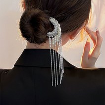 패션 금속 중국 스타일 헤어 스틱 꽃 그레이스 헤어 젓가락 머리핀 긴 술 진주 헤어 클립 헤어 여자를위한