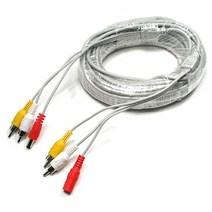 쭈bapha_Coms CCTV 케이블 15m - 2RCA + DC 5.5 전원 회색 CCTV악세사리 감시카메라 CCVT CCTV부품 보안TV CCTV용품♥LtMS, ♥myside!