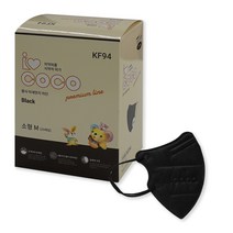 아이코코 황사방역용 새부리형 마스크 소형M KF94 25매입, 블랙