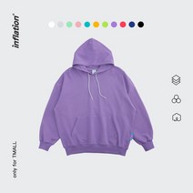 INFLATION 남녀공용 Oversized Hoodies 봄 프랑스 스타일 테리 블랭크 남성 후드 커플 매칭 풀오버