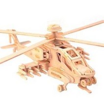 BD 아파치헬기 4P 원목 조립퍼즐 (헬리콥터모형 입체