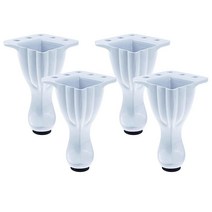 Woogim 가구 다리용 S 모양 발 모던 메탈 소파 테이블 캐비닛 찬장용 4개 화이트 490065