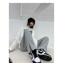 캐쥬얼 트레이닝 긴바지 봄가을 트임 여성 와이드 루즈핏 운동 세미 플레어 맥시 작은 키 빅진 배기 2517379603