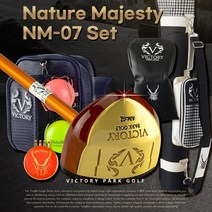 빅토리 파크골프채 NM-07 6종세트(파크골프채 골프백 파우치 볼빅공 볼마커 볼홀더), 소나무, 레드&블랙, 블랙