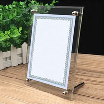 시크릿블랙 A4 투명 아크릴액자 스탠드형 사진액자 다보 벽걸이가능 (6670595A)