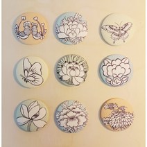 문화가게 민화도안 민화그림 브로치만들기 (50mm), 3번 나비1