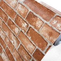 데코미 싱크대 호일난연 발포 주방리폼 가구 주방 타일 대리석 부엌 벽돌 시트지, STONE-104 (파벽돌-레드)