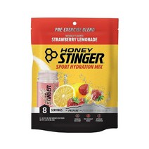 Honey Stinger Perform Sport 하이드레이션 파우더 | 운동 지구력 및 성능을 위한 레몬 라임 전해질 멀티플라이어 8인용 파우치 209316, Strawberry Lemonade