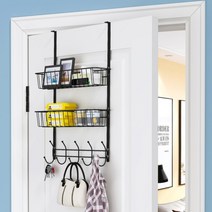 레디박스 다용도 문걸이 2단 수납선반 후크형, 블랙