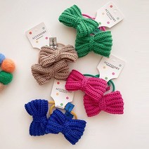 비다이어리 털실뜨개리본머리끈2종