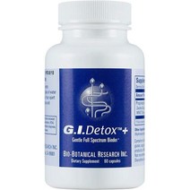 클렌주스 디톡스 몸속독소 제거 배출 GI Gentle Binder by Biocidin 실리카 사과 펙틴 부식산 풀빅산 숯 알로에 함유 생물막 비건60 캡슐, 단일수량, 단일개당 용량/중량/정