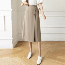 테크노 니트퍼 트임 랩 롱 스커트