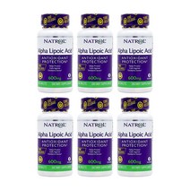 Natrol 미국직배송 나트롤 알파리포산 600mg 칼슘 100mg 45 타블렛 정품, 6병