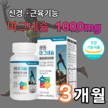 고함량 마그네슘 액티브 팔 다리 발 저림 근육 신경 쥐 날때 먹는 영양제 약3개월 한쪽 눈 눈밑 눈꺼풀 떨림 에좋은 마그 마그네숨 비 남자 임산부 여성 여자, 3박스_9개월분
