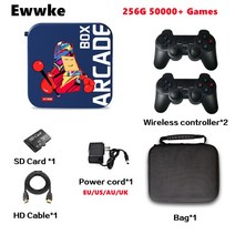 고성능 EWWKE-아케이드 박스 게임 콘솔 PS1DC나오미 64GB128G256G 클래식 레트로 50000 슈퍼 4K HD 디스플레이, [06] 256G wireless, [03] UK