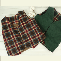 대폭 면100% 면21W골덴 - 버버리체크(4칼라), 곤색