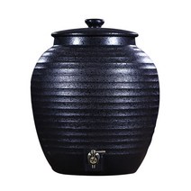 차 항아리 물 도자기 물 수도꼭지 생수 데코 디스펜서, 20L 흰색 수도꼭지 모델/나무 프레임