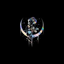 자동차포인트 00411 달 속 장미 튜닝스티커, XL, 블랙, 1개