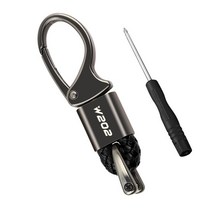 Interior 자동차 키 펜던트 분할 반지 꼰 열쇠 고리 w202 링 차량 체인, 02 black