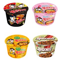 삼양 불닭볶음면 105g+ 치즈불닭 105g+까르보나라 105g+농심 짜파게티 123g+ 각2개씩, 8개