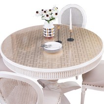 북유럽 원형 테이블 매트 방수 식탁보 PVC 식탁 덮개, 상세 페이지 참고, 라운드 1.5mm 100cm