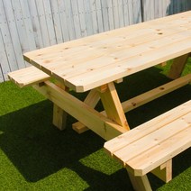 착한테이블 야외 원목 테이블 야외테이블 야외용테이블 세트 테라스 1800 파라솔 별매, 일체형 무도색 8인용