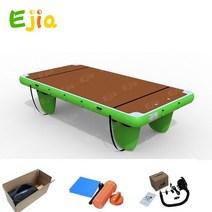 워터 플랫폼 매트 매직 카펫 야외 서핑 낚시 4202m157 788 인치 티크 EVA 커버 플로팅 아일랜드 도크 풍선 요트 풀 비치 오션 레이크, 12.4X2X02m  Green No Ladder