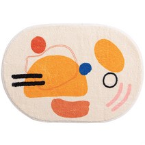 캐시미어라이크 욕실 매트 ins 타원 레터링 쁘띠 싱그러운 가정용 흡입 발받침 기계, 색깔3, 80*120Cm