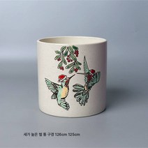 크리에이티브 세라믹 수저통 공구통 핸드페인팅 붓펜통 대용량 테이블 수납함 심플 스타일, 버건디허니버드미디엄/밑단구멍없음, 1