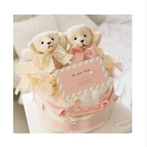 주식회사 앙앙 쌍둥이선물 우리는쌍둥이 1단 기저귀케익, 돌선물