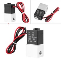 Dc 12V 24V 솔레노이드 밸브 1/4 1/8 2 정상 폐쇄 스트레이트 작동 공압 밸브, 01 1/8