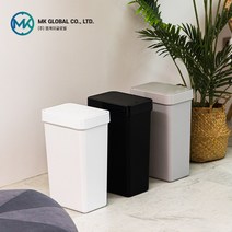 MK 심플 무지 원터치 슬림 휴지통10리터 20리터, 원터치 슬림 휴지통 10L, 화이트, 1개