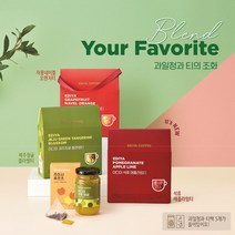 이디야커피 이디야 블랜딩티 선물세트(석류 애플라임 제주청귤 블라썸 자몽네이블오렌지), 자몽네이블오렌지 과일청&티백세트