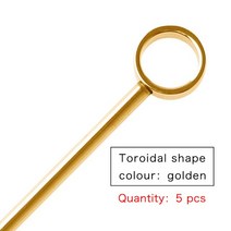 바소울 칵테일 픽 304 스테인레스 스틸 과일 마티니 장식 다양한 모양 음식 포크 스틱, 08 toroidal golden