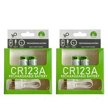 CR123A 배터리 3.7V 리튬 이온 16340 충전식 레이저 펜 LED 손전등 셀 c타입 케이블 고속 충전 2 개입, 02 4PCS Battery