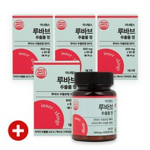 이너띵스 루바브 추출물 치커리 뿌리 백수오 비타민 D K 르바브 라폰티신, 3+1병, 60정