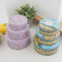 유니콘 원형 틴케이스 3P set (2color), 블루